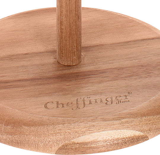 Cheffinger Suport Pentru Prosoape de Hârtie din Lemn de Acacia Suport Stabil Design Elegant Maro Bej
