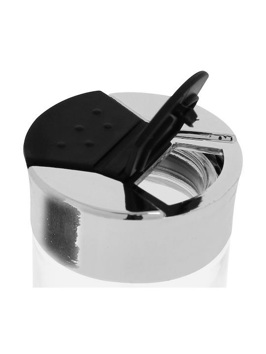 Cheffinger Set 6 Gewürzgläser 90ml Inox Organizer Lagerung Gewürze Schwarz Silber