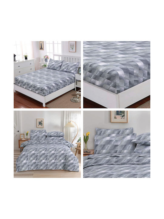 Casa Colori Illus Pillowcase Set with Envelope Cover Gray 50x70cm.