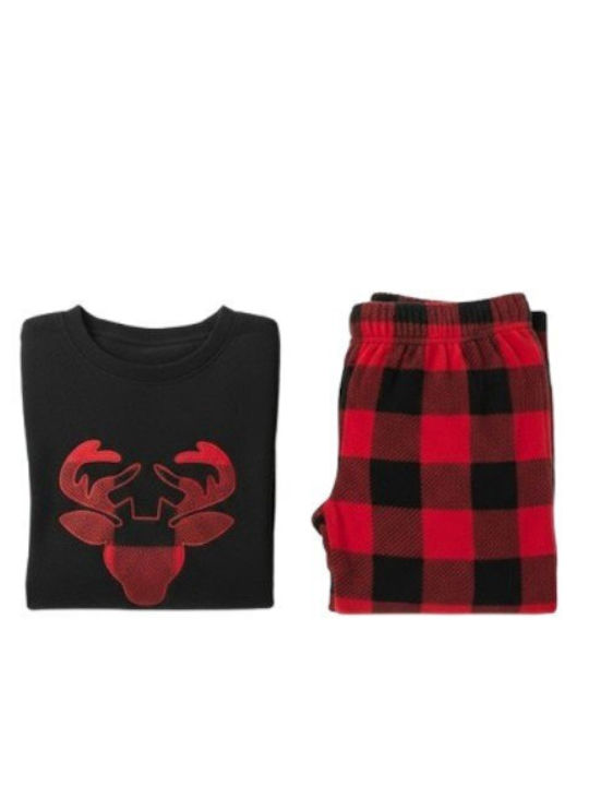 Soccus Men's Winter Pajamas Set Black-Red