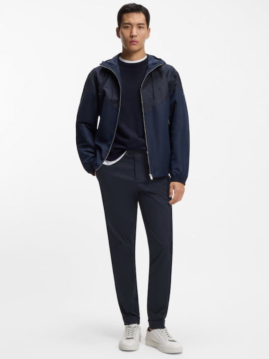 Elastic Men's Trousers Dark Blue