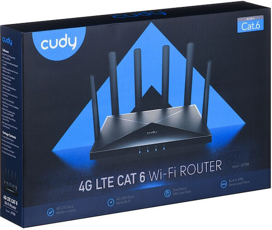 Cudy LT700 v1 Wireless 4G Router Wi‑Fi 5 with 4 Gigabit Ports