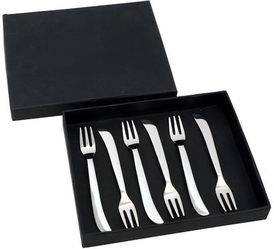 InTheBox Curve Gabel-Set Obst/Dessert Edelstahl Silber 13cm 6Stück