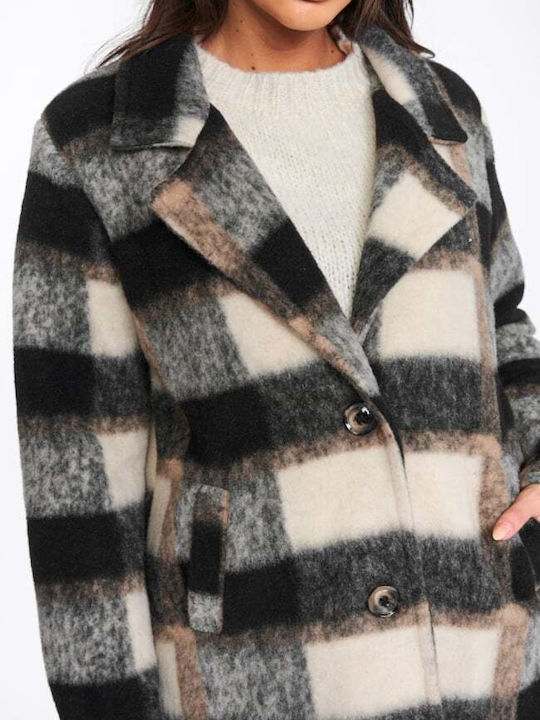 Damen Geprüft Beige Mantel