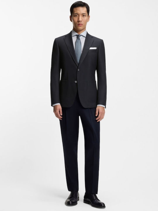Winter Men’s Suit Jacket with Regular Fit Dark Blue