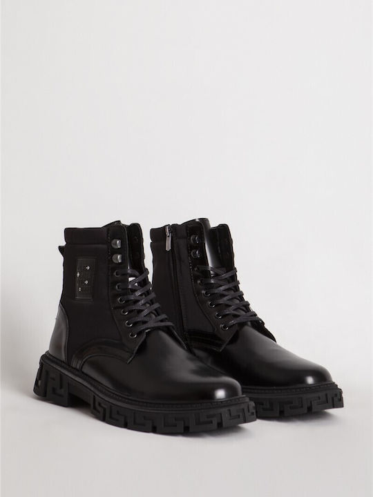 Piele Negru Ghete barbati