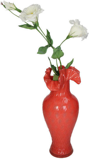 Βάζο Γυάλινο Κόκκινο 14x14xΥ32cm