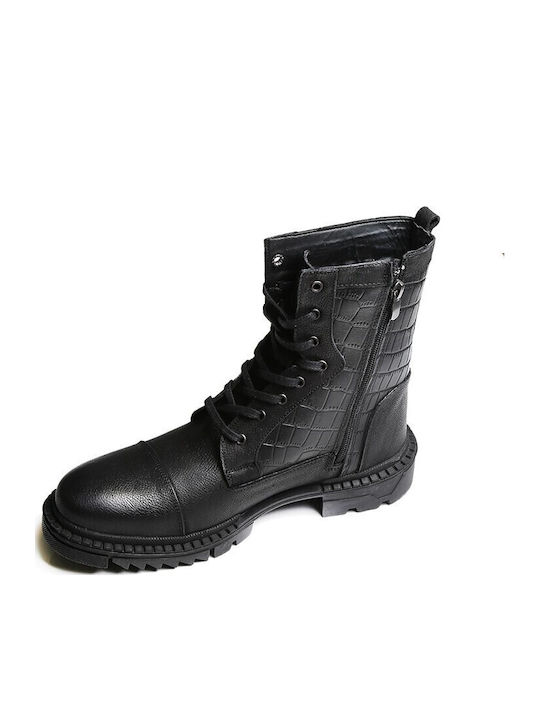 Leder Schwarz Herrenstiefel