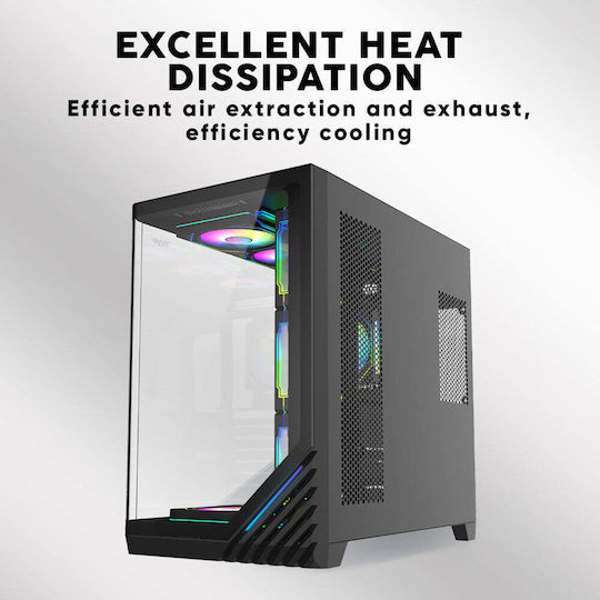 Armaggeddon AQUARON-XCURVE-GIGA10-W Gaming Full Tower Computer Case with Side Window White