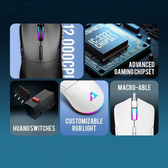 Armaggeddon FALCON V STEALTH RGB Gaming Ποντίκι Λευκό