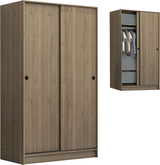 Double Door Wardrobe Sliding Regio Walnut 100x60x181cm