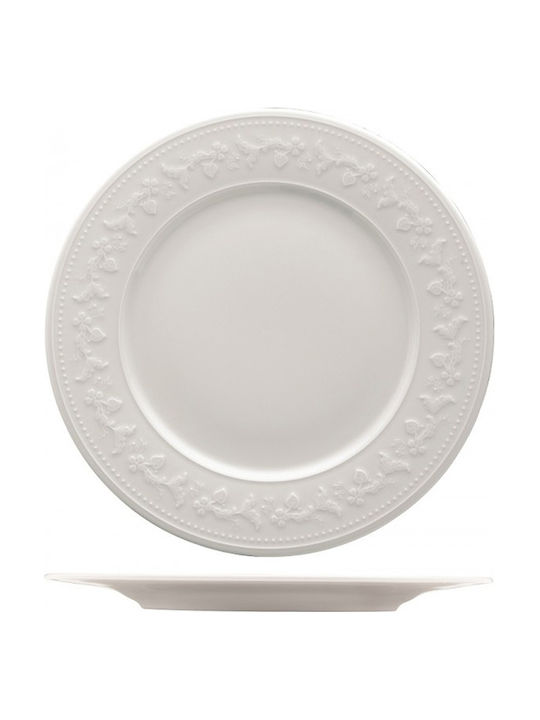 Oriana Ferelli Plate Desert made of Porcelain White with Diameter 20cm