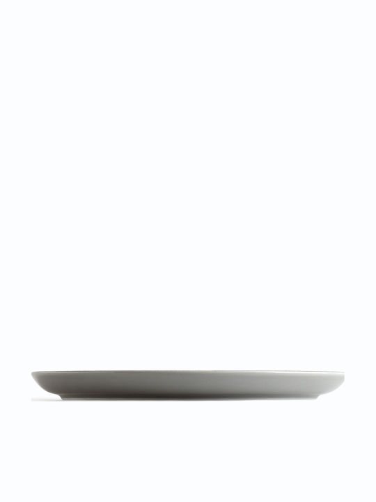 Ionia Shallow Ceramic Gray Plate with Diameter 27cm