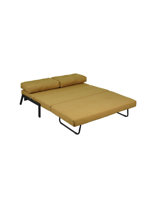Fancy Two-Seater Couch Bed Yellow 150x92x77 cm