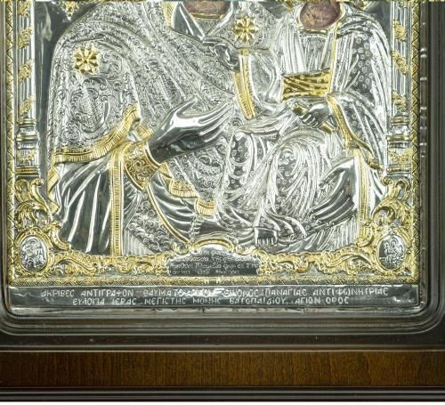 Theotokos Antiphonitria Replica of Miraculous Icon Authentic Product Monastery of Vatopedi Holy Great Monastery Vatopedi 030401000002 40 X 31 Cm