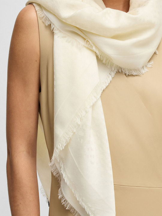 Boss Γυναικείο Φουλάρι Off White