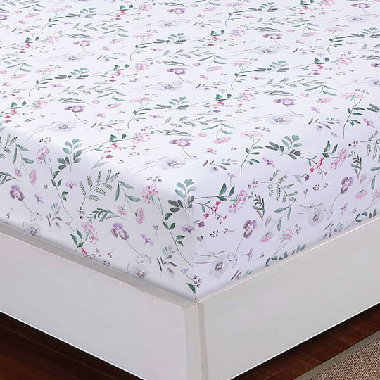 Casa Colori Semi Dublu 120x200+30cm cu Elastic Blooming Touch Floral