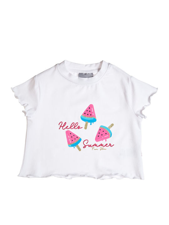 Kinder-Set mit Leggings Sommer 2Stück Weiß
