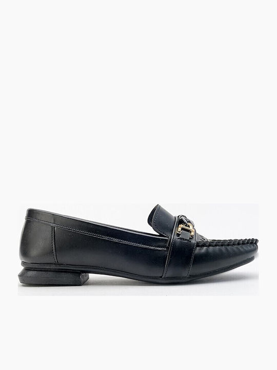 Leder Damen Mokassins in Schwarz Farbe