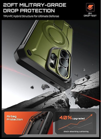 Supcase Unicorn Beetle Pro Mag 360 Full Cover Σιλικόνης / Πλαστικό Σετ με Τζαμάκι Πράσινο (Galaxy S26 Ultra)