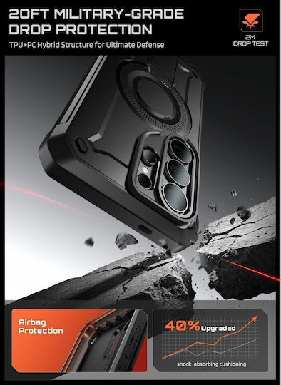 Supcase Unicorn Beetle Pro Mag 360 Full Cover Silicone Plastic Set with Tempered Glass Black Galaxy S26 Ultra