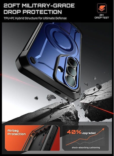 Supcase 360 Full Cover Σιλικόνης / Πλαστικό Σετ με Τζαμάκι Μπλε (Galaxy S26)