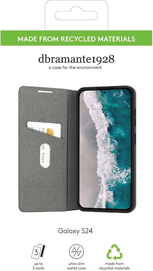 Dbramante1928 Wallet Case Galaxy S24 Oslo Series Card Slots Stand Black