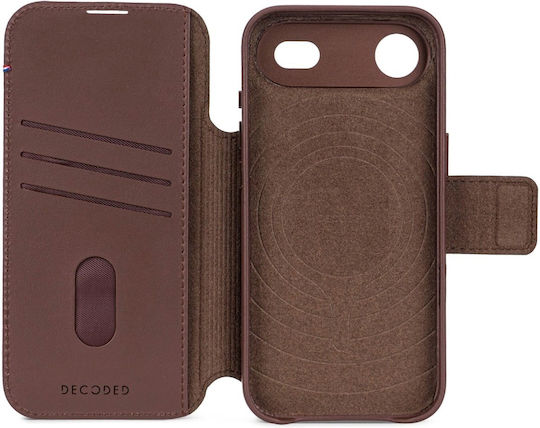 Decoded Magsafe Leather Folio Case Iphone 17 Air Detachable Shell Dark Brown