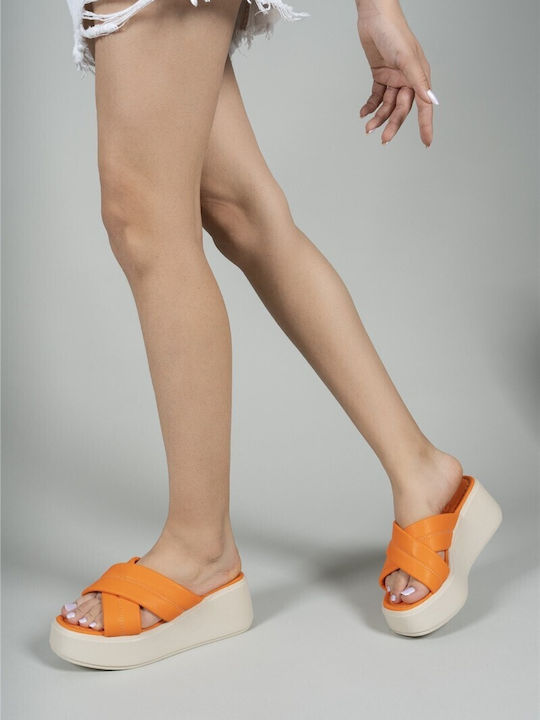 Damenplattformen Orange