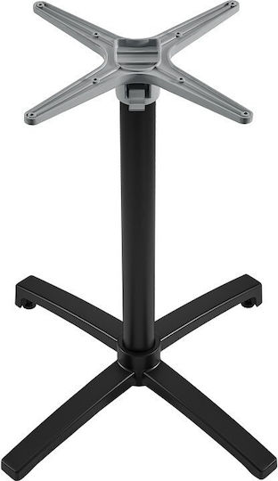 Pakketo Levo Stand De Masă Metalic Tabelul Cu Reglaj Negru 69x69x73cm