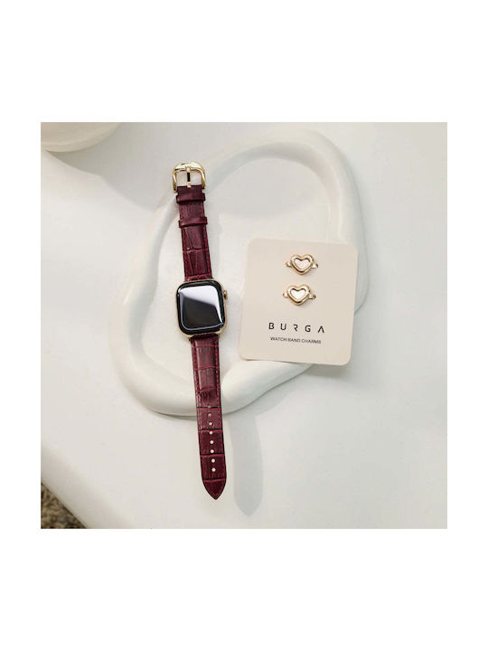 Burga Armband Leder Gold (Apple Watch 4/5/6/7/8/9/10/11 - SE (1/2/3))
