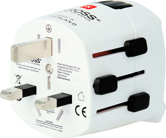 Skross Reiseadapter Pro Light 7a Universal Steckdosen Weiß
