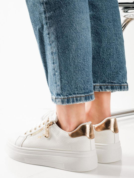 Adidași Flatforms Pentru Femei Albi