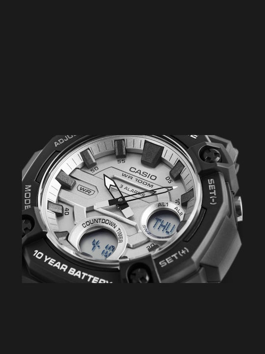 Casio Analog/Digital Men's Watch 52mm Battery With Black Rubber Strap