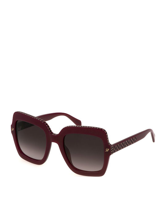 Blumarine Ochelari de soare Burgundy cu Cadru & Burgundy Lentilă Blumarine Ochelari de soare Burgundy cu Cadru & Burgundy Lentilă