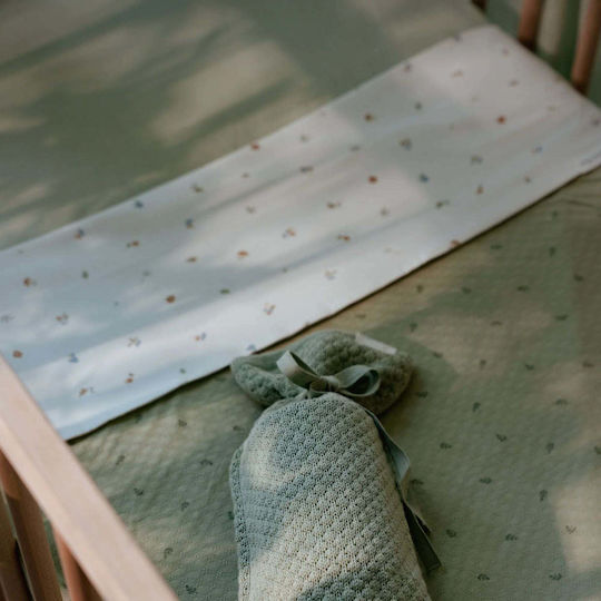 Little Dutch Blanket Nursery Swaddling Blankets Knitted Green Pure Sage 70x100cm