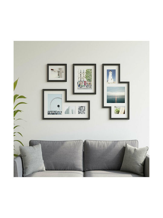 Umbra Mingle Gallery Wall-mounted Plastic Photo Frame with Black Frame 4 Pieces