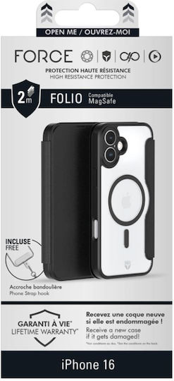 Force Case Protective Case Iphone 16 Folio Reinforced Magsafe Black