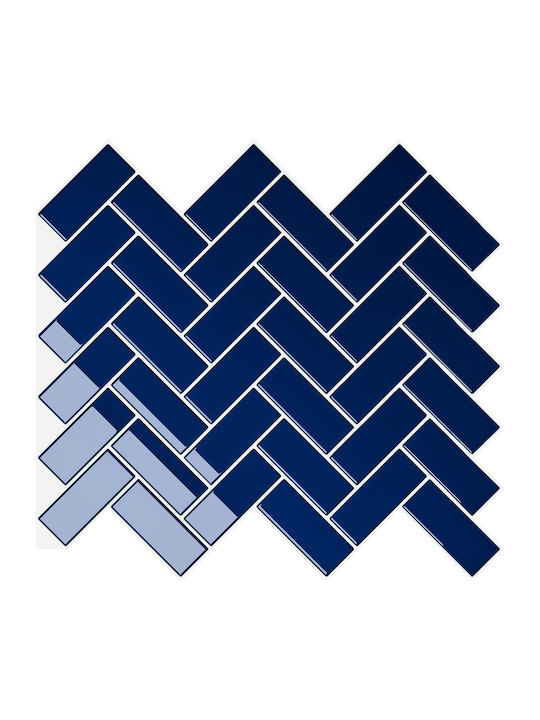 Self-adhesive 3d Blue Herringbone Tiles Stickers Kitchen 24 Pcs Self-adhesive 3d Blue Herringbone Tiles Stickers Kitchen 24 Pcs