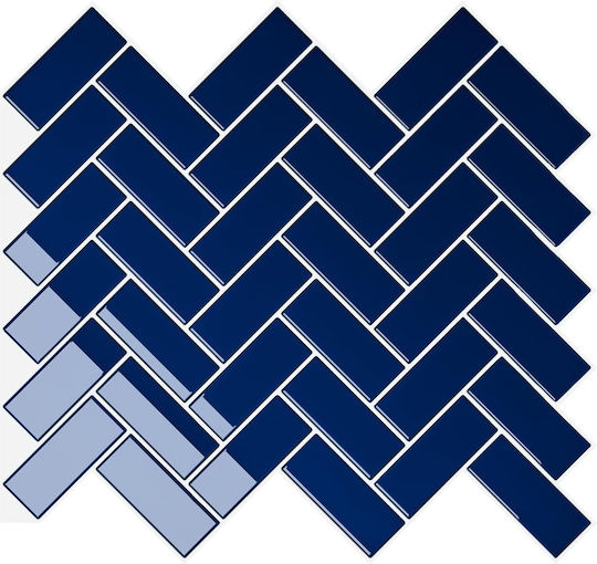 Self-adhesive 3d Blue Herringbone Tiles Stickers Kitchen 24 Pcs Self-adhesive 3d Blue Herringbone Tiles Stickers Kitchen 24 Pcs