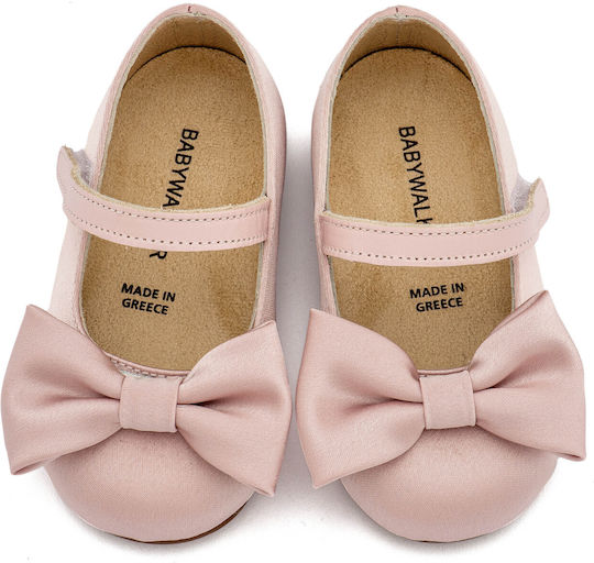 Babywalker Pink Baptism Fabric Pumps