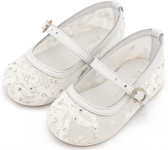 Babywalker White Baptism Fabric Pumps