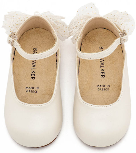 Babywalker Ecru Baptism Leather Pumps