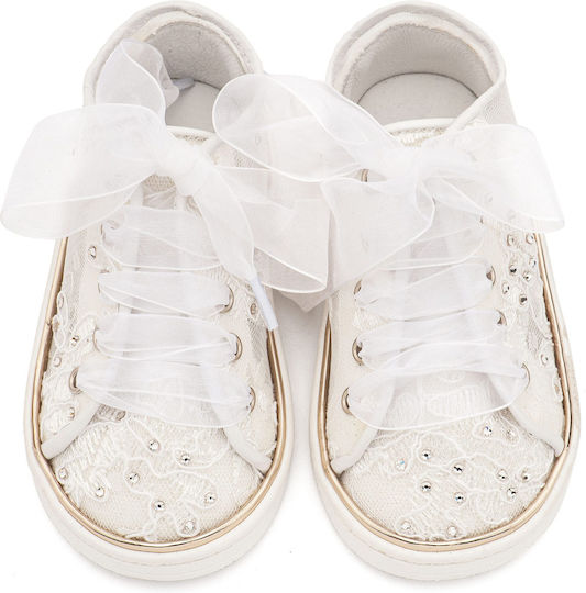 Babywalker White Baptism Fabric Sneakers