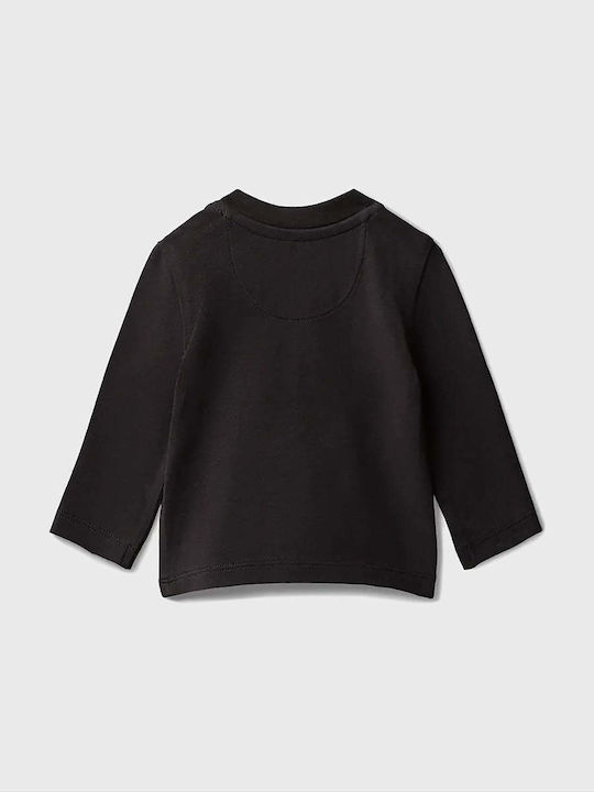 Kinderhemd Langarm Schwarz Monogram