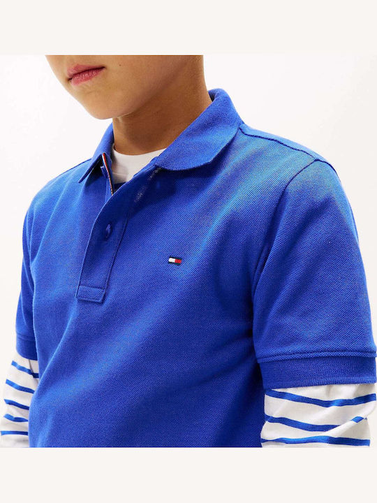 Kids' Polo Short Sleeve Blue Flag