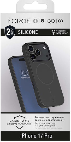 Force Case Silikon Handyhülle Iphone 17 Pro Kompatibel mit Magsafe Stoßfest 2m Schwarz