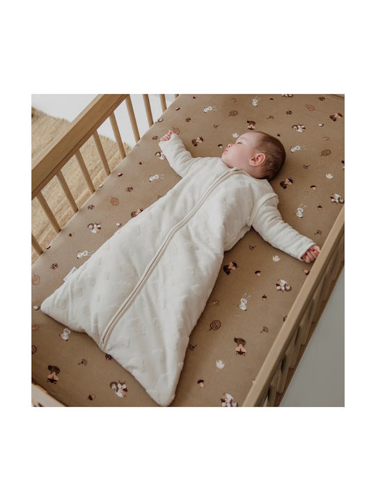 Meyco Baby Sheet Crib Flannel Fitted Beige 70x140cm