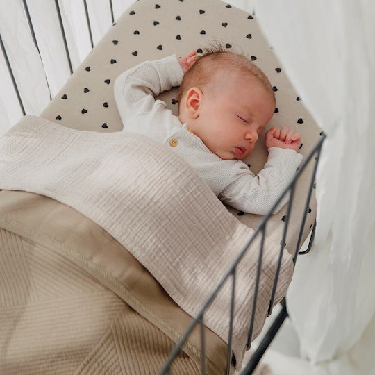 Meyco Baby Sheet Crib Flannel Fitted Beige 70x140cm