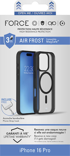 Force Case Handyhülle iPhone 16 Pro Verstärkt Magsafe Air Frost Tryax 3m System Schwarz